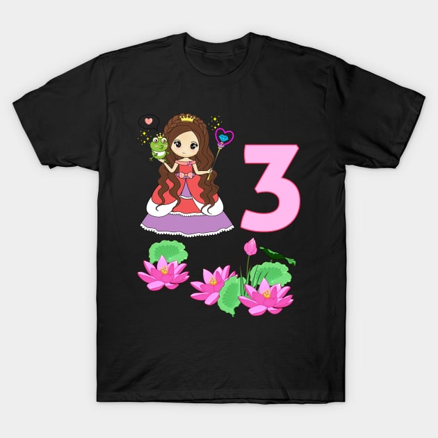 3rd birthday Princess Prince Frog T-Shirt by KrasiStaleva